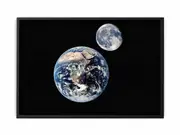 Moon & Earth Framed Print Fine Art Poster Print
