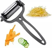 Felic 3 in 1 Vegetable Peeler for Kitchen, Potato Peelers Y Peeler Julienne Peeler for Carrot Fruit Cucumber Veggie Apple Potato, Kitchen Peeler with 3 Different Sharp Blade Spin Design