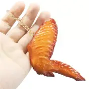 Chicken Wings Keychain Creative Mini Simulation Food Pendant Key Ring