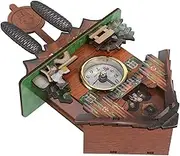 BESTYASH Traditional Wooden Cuckoo Clock Silent Quartz Chalet Style Home Decor Seesaw Motion Wall Clock