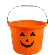 Halloween Pumpkin Bucket Favour Treat Container Plastic x1