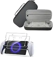 AriKroii Carrying Case for Playstation Portal [3 in1] Portable Travel Carry Handbag Protective Hard Shell Full Protective Case 9H Hardness Tempered Glass Screen Protector 2 Pcs for PlayStation Portal