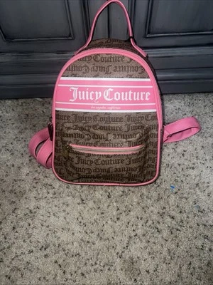 Juicy Couture Chestnut Chino Juicy Billboard Small Backpack Purse Brown Pink New