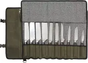 Durable Chef Knife Bag - 29.5'' Heavy-Duty Canvas with 10 Slots for Safe Storage