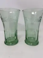Vintage Libby Green Fluted Coke Glass Two