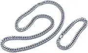 [PELEIFA] Double Link Titanium Necklace and Bracelet,Curb Chain Necklace Bracelet,Solid Titanium Hip Hop Jewelry Set, One Size, agate