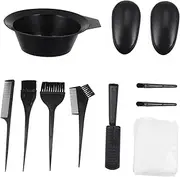 Baluue 11pc Set Hair Dyeing Tools Kit Mixing Bowl Covers for Diy Salon Home Coloring