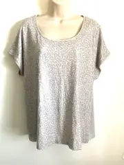 NWT Chico's Gray Heather 'Gwen Sparkle' Sequined Front Top 3 (XL)