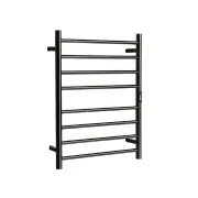 Hotwire Heated Towel Rail - Round Bar (H700mmxW530mm) with Timer - Gun Metal