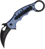 Fox Karambit Folding Pocket Knife Blue Twill G10 Handle Bohler N690