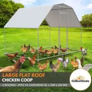 FLAT LARGE 15 Chicken Coop Cage House 1 Rooms Rabbit Guinea Walk-in 2 x 3 x 2M