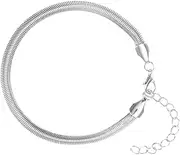 SAFIGLE Silver Metal Chain Anklet Snake Bone Fish Scale Stylish for Beach Party Dress Skirt Pants Girlfriend