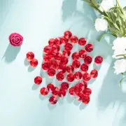 100Pcs 14MM Red Crystal Octagon Beads Chandelier Replacement For Jewelry Making