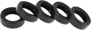X AUTOHAUX Universal Oil Seal TC Double Lip W Steel Spring Seal Ring Rotary Shaft Seal 15x22x7mm High Pressure NBR Rubber Black 5 Pcs