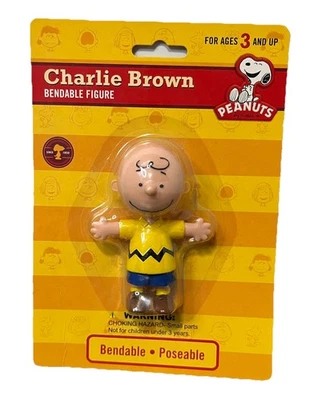 Peanuts Vintage CHARLIE BROWNS Rubber Bendable Posable Figure NIP