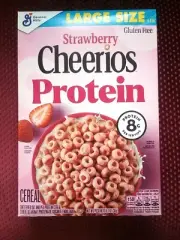 Cheerios Strawberry PROTEIN Gluten Free Large Cereal Box 11.2oz Exp: 10-20-25