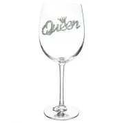 The Queens' Jewels Stemmed Wine Glass Queen Sparkle Wherever You Go Charm NIB