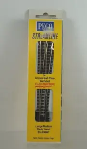 NOS Peco Electrofrog LARGE RADIUS RIGHT HAND TURNOUT N Scale Track - SL-E388F