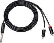 6.35mm to Cable 3m Gold Plated Connector Stereo Splitter Wire for Audio Equipment