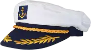Black Ice Navy Captains Hat For Unisex, Men & Women - White, Forum Novelties