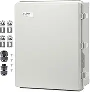 VEVOR Outdoor Electrical Junction Box, 530 x 430 x 200 mm, ABS Plastic Electrical Enclosure Box with Hinged Cover Stainless Steel Latch, IP67 Dustproof Waterproof for Outdoor Electrical Projects
