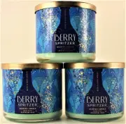 QTY 3 - Bath & Body Works White Barn BERRY SPRITZER 3 Wick 14.5Oz Scented Candle