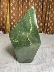1.6kg Green Nephrite Jade freeform tumble healing crystal tower Pakistan