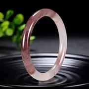 [BOSUGE] Exquisite Bracelet,Bracelet， Natural Violet Golden Silk Jade Hand-Carved Round Bar Bracelet Fashion Jewelry Women's Smoke Purple Beauty Large Arm Bracelet-58-60Mm (Color : 6264mm)