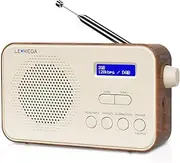 LEMEGA PR2 Portable DAB/DAB+ and FM Digital Radio,Personal Small DAB Radio, Alarm Clock,60 Preset Stations,Headphones-Out,Batteries or Mains Powered - Walnut