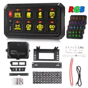 Universal 8 Gang On-Off Control Switch Panel RGB LED for Jeep Dodge SUV Truck