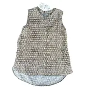 NWT Tommy Bahama Women's Sleeveless Button Up Linen Top Size Small
