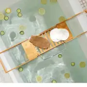 Bath Caddy Book Holder Table Tray Bathroom Bamboo Over Bathtub Rack Shelf