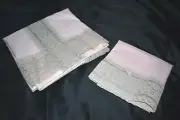 RARE Vintage CARLIN Pale Pink TWIN Bedspread & Bolster Pillow Sham Set NEW #2