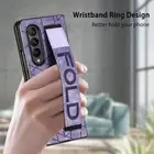For Samsung Galaxy Z Fold5 Fold4 Fold6 Anti-Drop Wristband Protect Leather Case