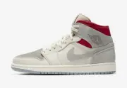 Nike Air Jordan 1 Mid PRM x SNS Sneakersnstuff size 14. Red Grey CT3443-100.