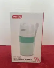 Dash- My Pint Ice Cream/Yogurt/Sorbet Maker- Electric- Aqua- W/Mixing Spoon- New