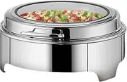 Electric Chafing Dishes for Buffet, 6 Liters Electric Buffet Warmer, Round Buffet Server, Chafing Dishes for Buffet Electric for Parties Catering Festivals(1 Grid)