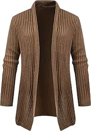 [Generic] Mens Shawl Collar Long Knit Cardigan Male Shawl Collar Warm Winter Coat Cable Knit Long Cardigan Sweater for Men