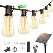 120FT Solar String Lights Outdoor with Remote, 2200K Soft Warm Patio Lights w...