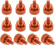 uxcell 12 Pcs M4x8mm Knurled Thumb Screw Computer Case Threaded Hand Tighten Screws Aluminum Alloy for PC Case, Orange