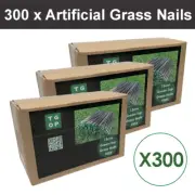 300 Pieces Nails Green Tip Artificial Synthetic Fake Grass Turf Lawn Pins Pegs