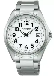 Seiko Selection SBTM327 Men's Watch Solar Radio World Time Arabic Numerals White