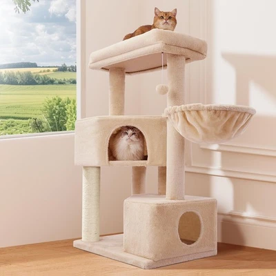 41" Tall Cat Tree for Medium-Large Cats, Heavy Duty Cat Tower with 2.8in Post...