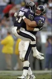 Jeff Kopp and John Williams of the Baltimore Ravens celebrate 1998 Old Photo