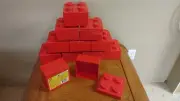 12 Red LEGO Square Brick Storage Container Brand New 4 Peg 2x2 Knob Lego Block