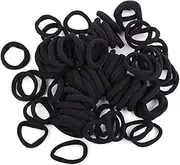 VALICLUD 100pcs Elastic Hair Rope Bands for Women Seamless Ponytail Holders Durable Stretchy Hair Ties Black Color for Daily Use