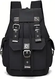 AIMALL Trendy Street Canvas Backpack, Unisex Retro Casual Travel Bag, Large Capacity, Versatile Schoolbag, Adjustable Straps