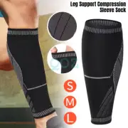 Calf Running Compression Sleeve Leg Sock Shin Splint Support Brace Guard Sports