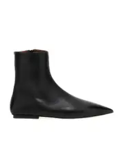 flat leather boots 36,37.5,37,38.5,39,36.5 Black