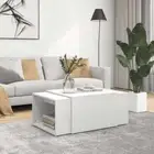 NNEVL 3 Piece Nesting Coffee Table Set White 60x60x38 cm Chipboard